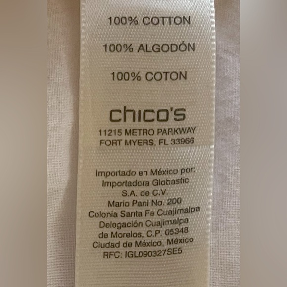 Chico’s White Blouse With Lace, Size 2 - Picture 6 of 8